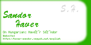 sandor haver business card